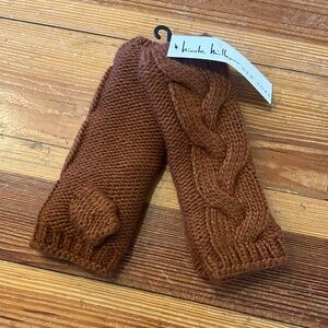 Nicole Miller Rust Knit Fingerless Gloves